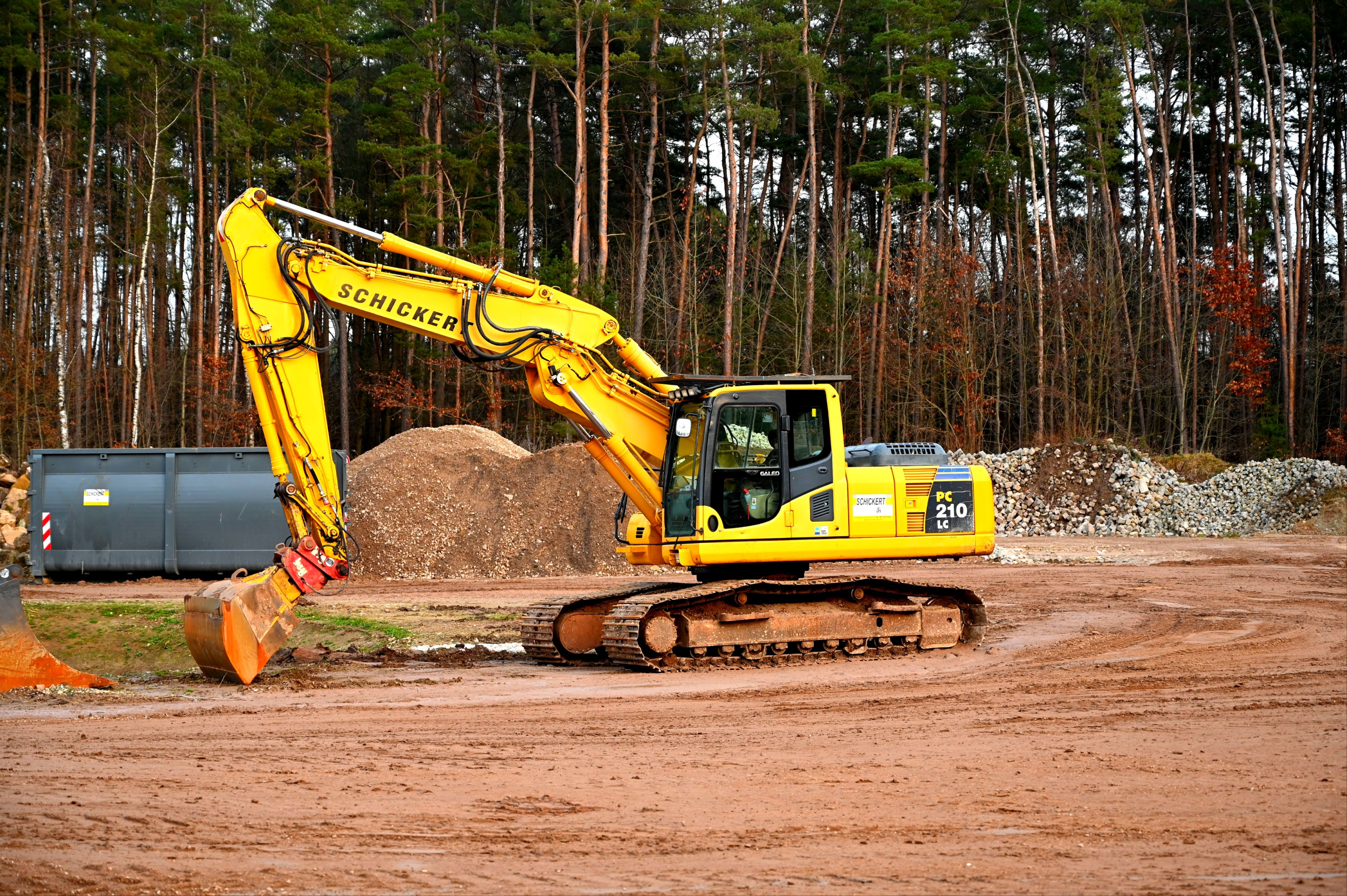 Land clearing equipment in action